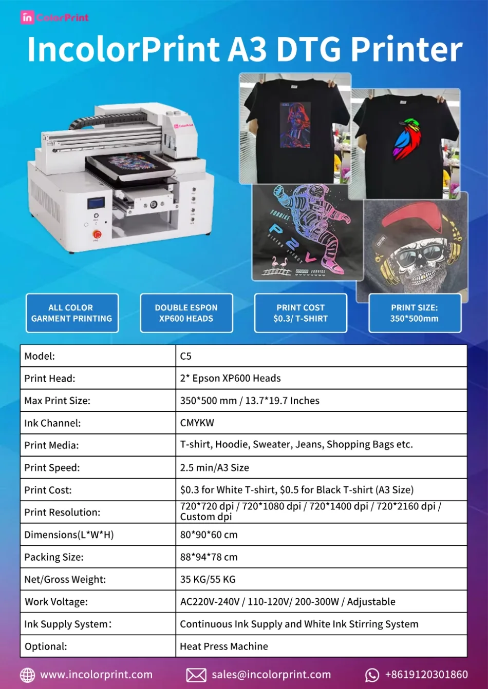 A3 DTG Printer