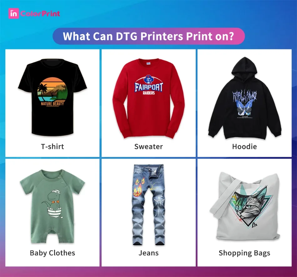 What can DTG Printer Print on?